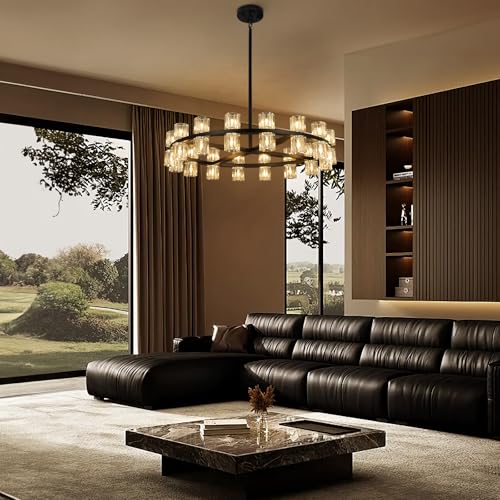 32 Light Black Crystal Chandelier
