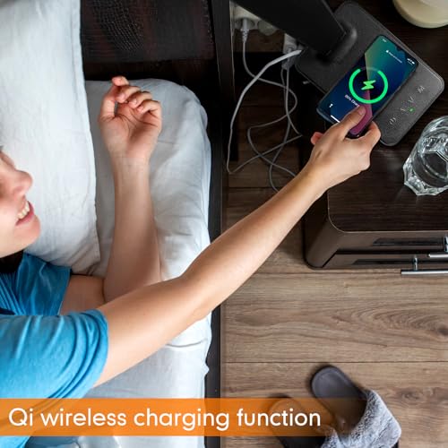 LED Desk Lamp with 15W Wireless Charger & USB Port