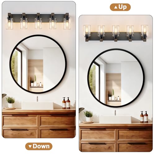 Farmhouse 5 Light Bathroom Vanity Light Fixtures