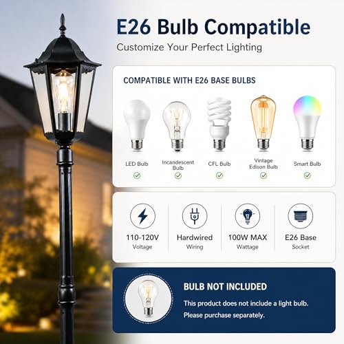 84" Outdoor Lamp Post Light