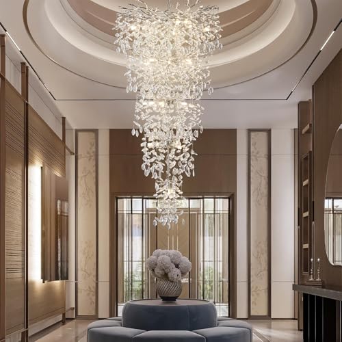 118" Large Crystal Chandelier for High Ceiling