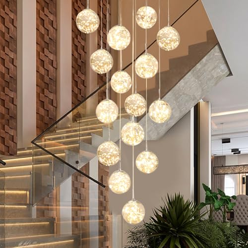 15 Light Foyer Chandeliers for High Ceilings LED Staircase Chandelier Large Chandeliers for High Ceilings (127 Count)