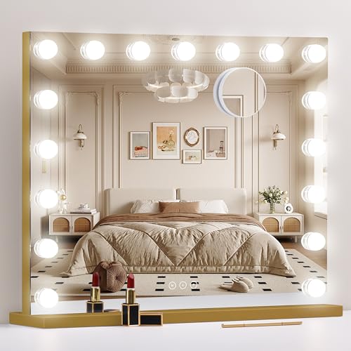 Vanity Mirror with Lights 23.6''x20.5'' Makeup Mirror with Lights Lighted Up Mirror with Dimmable Bulbs