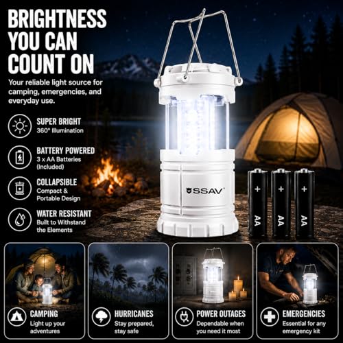 2 Pack Battery Powered LED Lanterns with Batteries for Each Lantern (2 Count)