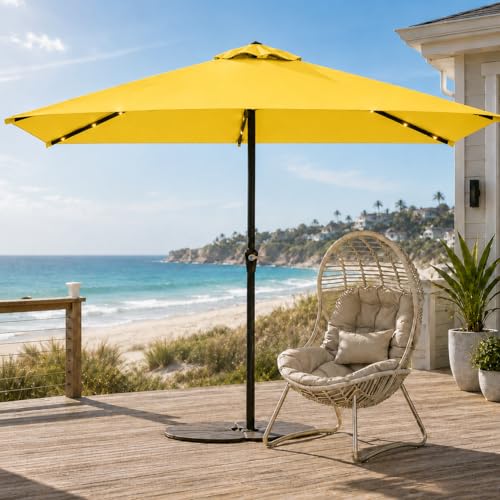 6.5 x 10ft Rectangular Patio Umbrella with Solar Lights