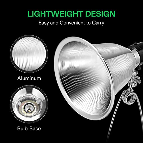 2 Pack Clamp Lamp Light with Detachable 5.5 Inch Aluminum Reflector (2 Count)