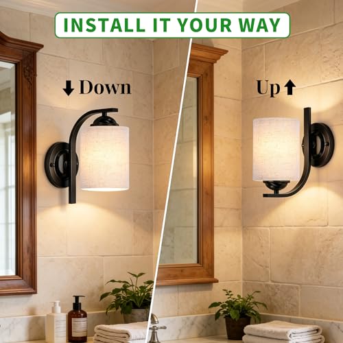 Black Wall Sconces Lights for Bathroom