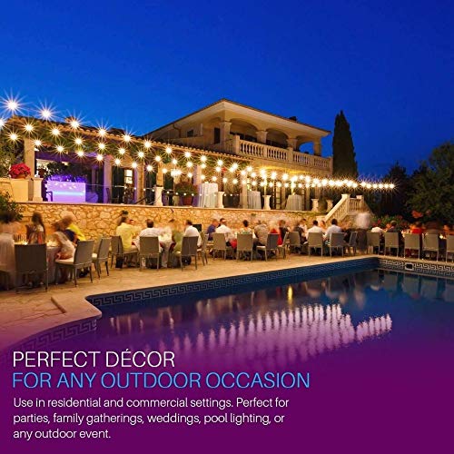 Outdoor String Lights Waterproof 100 FT for Outside Patio 52 Bulbs (100 Foot)