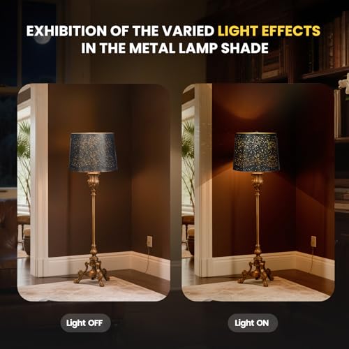 Etched Starlight Metal Lamp Shade Replacement for Table Floor Lamps