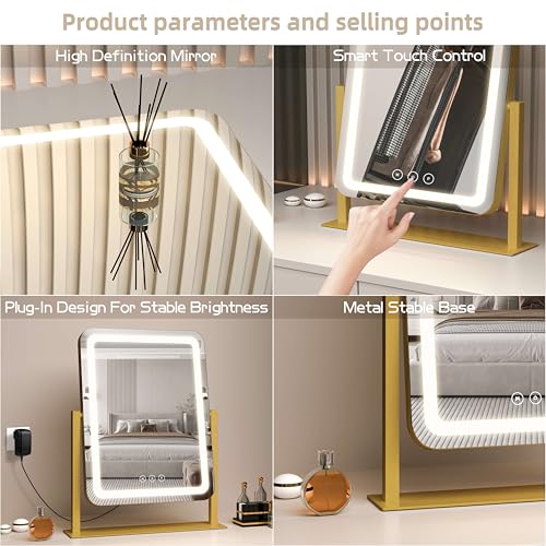 13.1"×16.7" Vanity Mirror with Lights