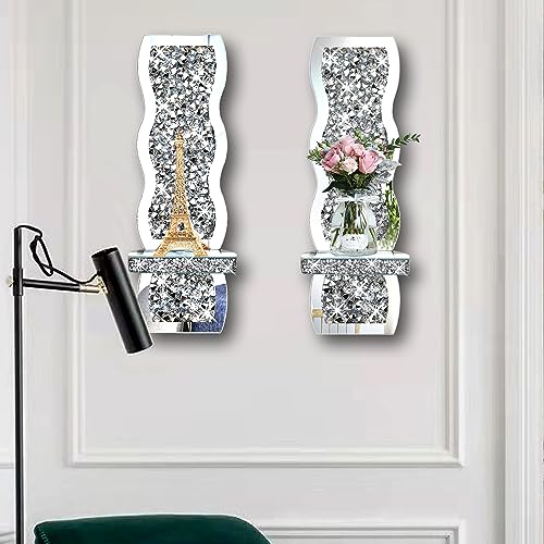 Set of 2 Crystal Crush Diamond Candle Sconces (2 Count)