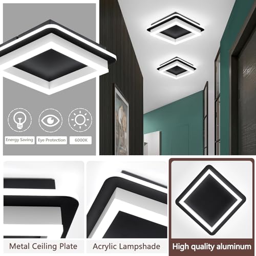 2 Packs Square Flush Mount Ceiling Light