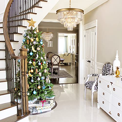 Modern Gold Crystal Chandelier 24”Living Room Chandeliers Light Fixture