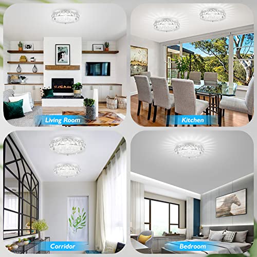 Crystal Chandeliers Flush Mount LED Ceiling Light Fixture