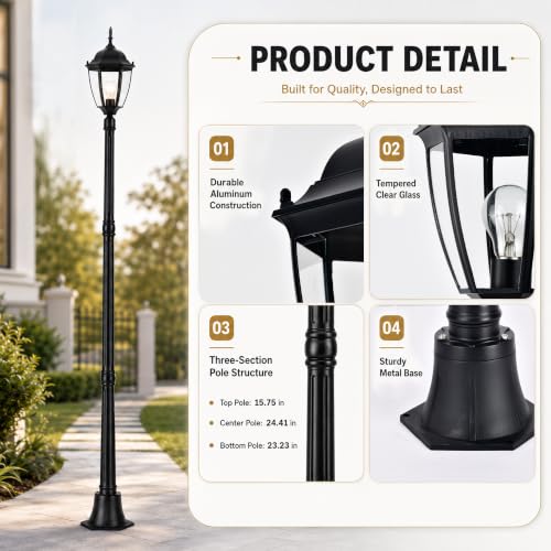 84.6" Outdoor Lamp Post Light