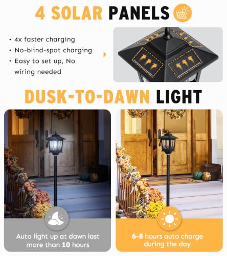 63" Solar Lamp Post Light 2 Pack