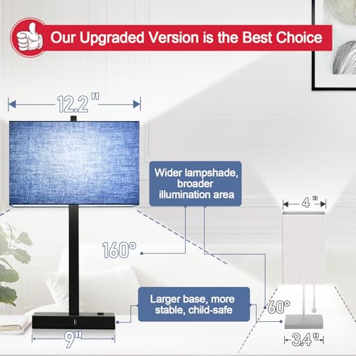 21" Set of 2 Bedside lamp with USB A+C & AC Outlets (2 Count)