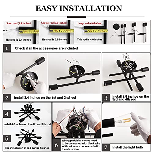 Semi Flush Mount Modern Ceiling Light Fixture
