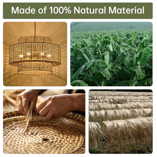 24" Rattan Chandelier for Dining Room