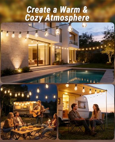 200FT LED Outdoor String Lights with Remote