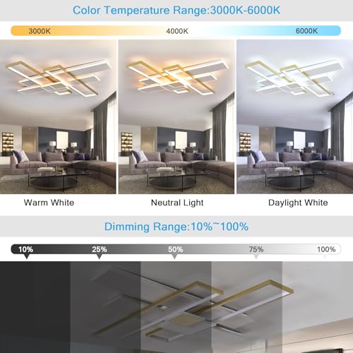 119W Large Modern LED Ceiling Lights for Living Room