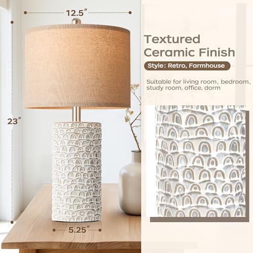 23" Modern Ceramic Table Lamp Set of 2 (2 Count)
