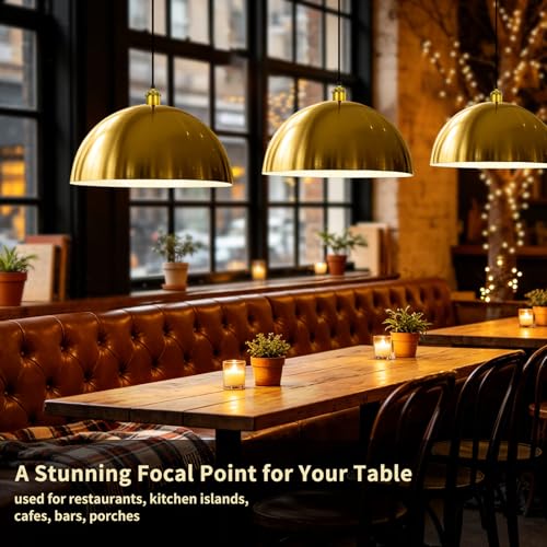 Large Brushed Gold Pendant Light