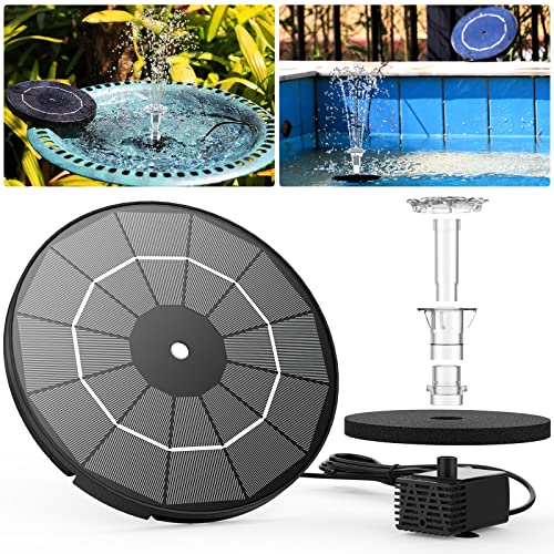 3.5W Solar Fountain Pump for Bird Bath Separated Design & 8 Nozzles