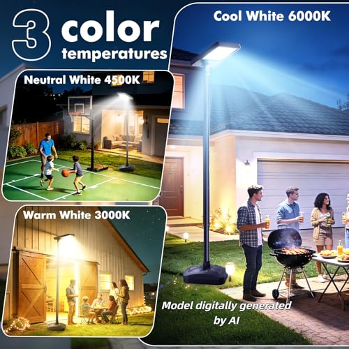 102" Solar Outdoor Street Lights with Pole & Remote