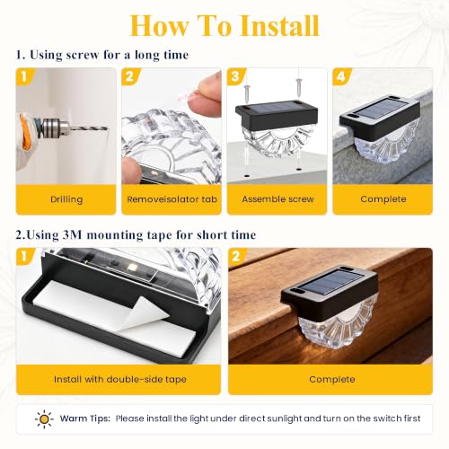 Solar Deck Lights Outdoor (24 Count)