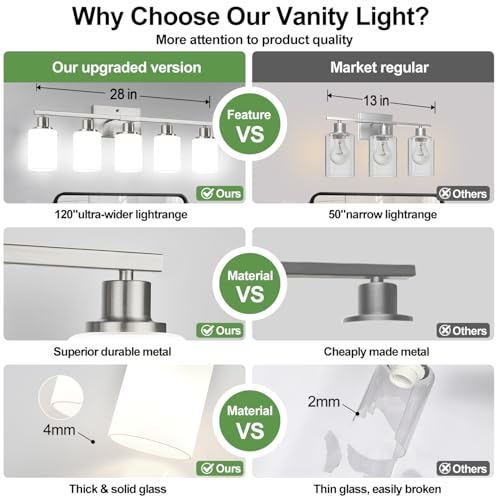 5 Light Bathroom Light Fixtures