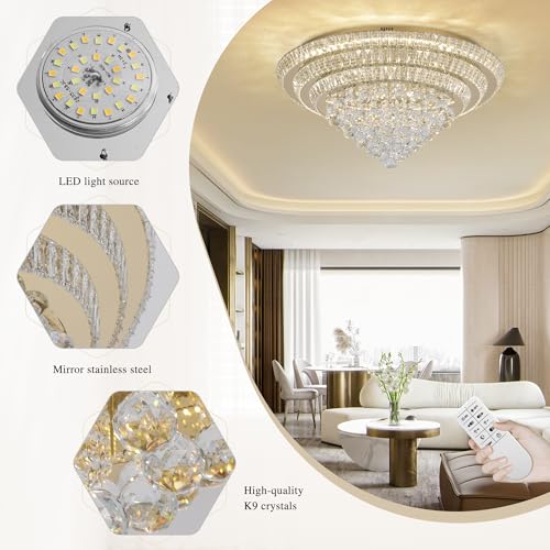 30" Gold Crystal Chandeliers