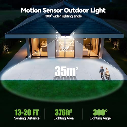 416 LED Solar Lights Outdoor Motion Sensor Waterproof 4200lm (6 Count)