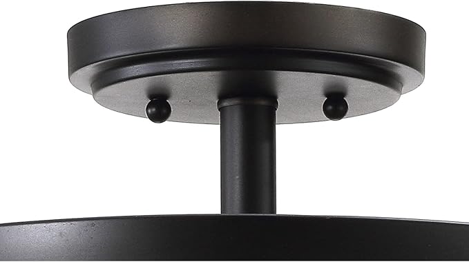 JONATHAN Y 15.5" Oil Rubbed Bronze 4-Light Metal LED Semi-Flush Mount Ceiling Light, Metal Fretwork Shade for Bedroom Entryway Hallway, Traditional Round Dimmable Fixture JYL9040A