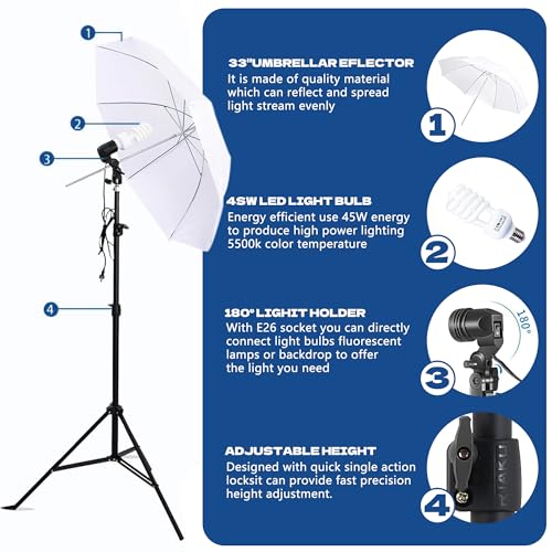Photography Softboxes Kit with 6.6x10ft Backdrop Stands