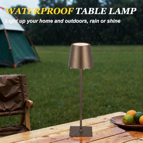Brown Cordless Rechargeable Table Lamp 5000mAh Battery Operated Lamps (2 Count)