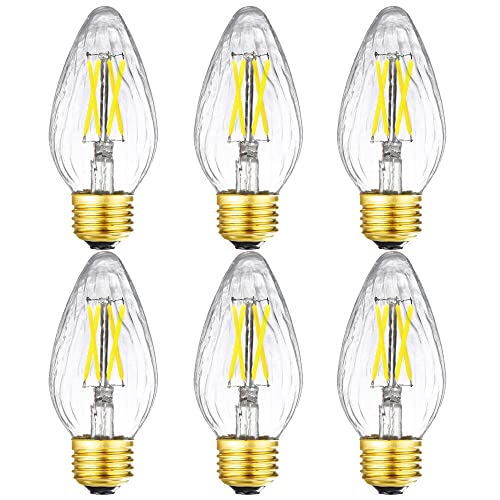 E26 Edison Bulb 6W Equivalent E26 LED Bulb 60 Watt Dimmable 4000K E26 Light Bulb AC120V Neutral White 600lm Flame Wrinkle Glass LED Bulb for Pendant