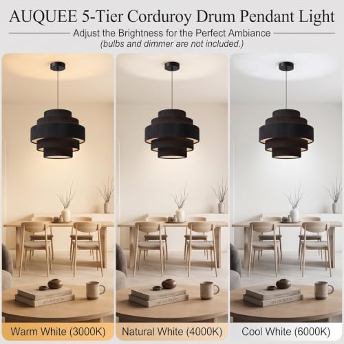 5 Tier Corduroy Pendant Light for Kitchen Island