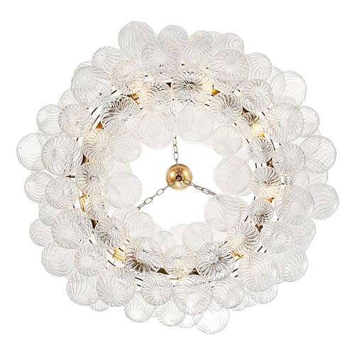 40 Inch Moden Gold Chandelier with 9 Bubble Lights