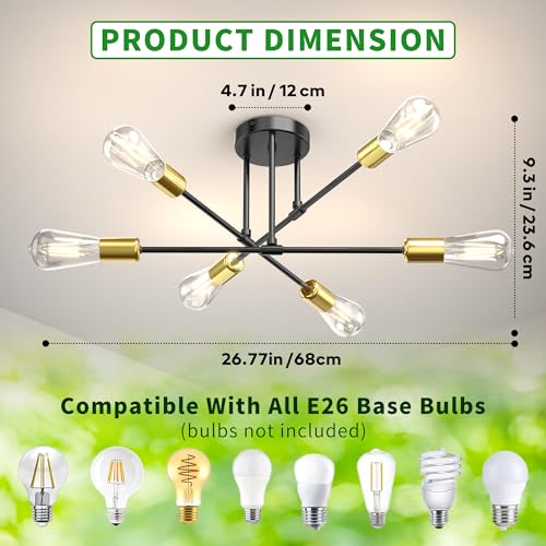 Modern Sputnik Chandelier Ceiling Light Fixtures