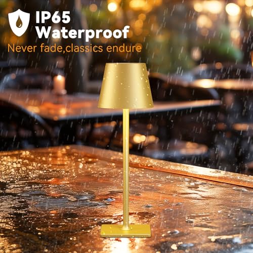 4 Pack Gold Rechargeable Led Cordless Table Lamps (4 Count)