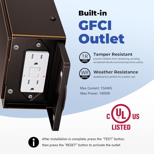 Outdoor House Lights Wall Mount with GFCI Outlet