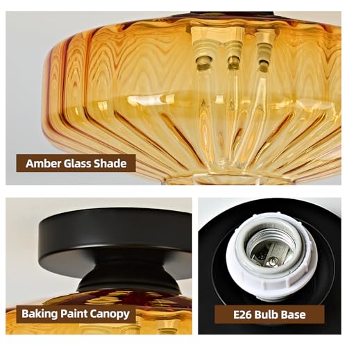 Glass Semi Flush Ceiling Lights