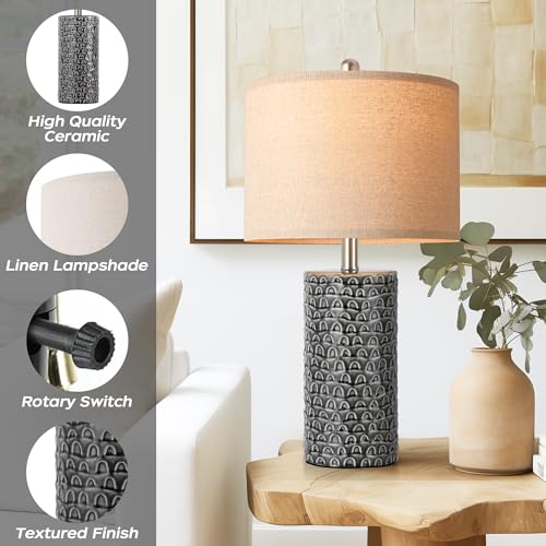 23" Modern Ceramic Table Lamp Set of 2 (2 Count)