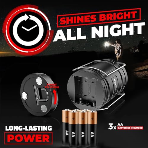 2 Pack Battery Powered LED Lanterns with Batteries for Each Lantern (2 Count)
