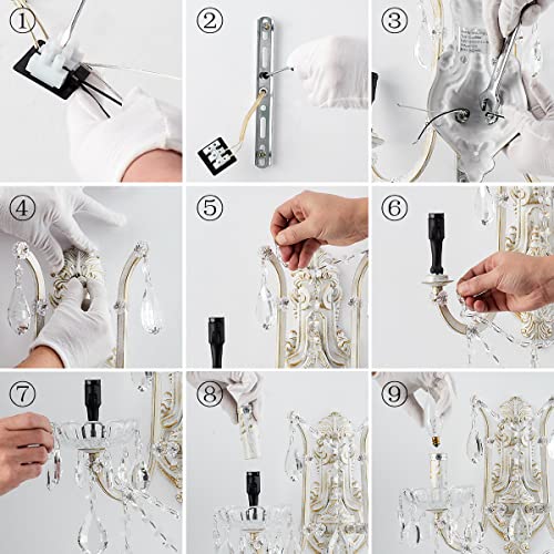 French Country Crystal Wall Sconce