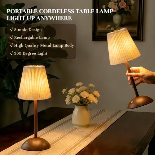 Small Vintage Cordless Table Lamp