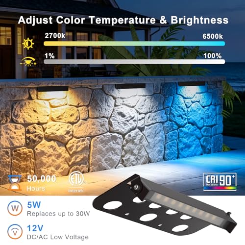 4 Pack 7 Inch RGBCW Retaining Wall Lights (4 Count)