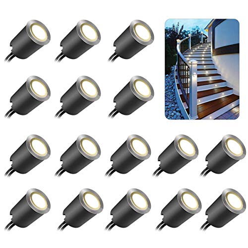 Recessed LED Deck Light Kits with Black Protecting Shell φ32mm (16 Count)