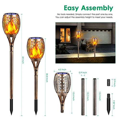 Flickering Flame Solar Torch Lights Outdoor (4 Count)
